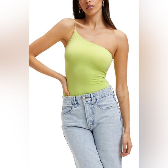 GOOD AMERICAN 90s Good Touch Bodysuit in Key Lime Size 2 Medium - Picture 1 of 8